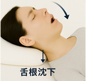 首の圧迫により呼吸が弱くなるイメージ