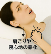 口が開き舌が下がることで舌根沈下が起こる様子