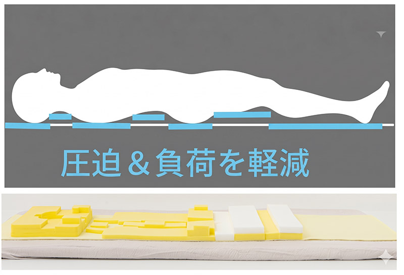 トラタニの立体構造で圧迫軽減