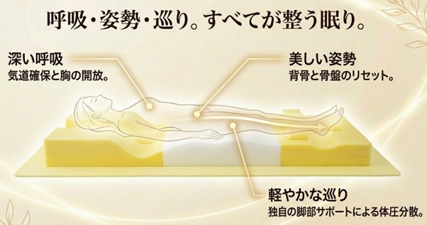 理想の仰向け寝のイメージ