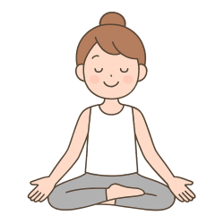 ヨガ呼吸をする女性のイラスト